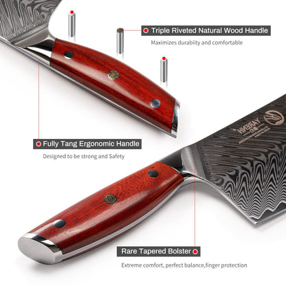 YARENH Santoku Knife 7 Inch, 67-Layer Damascus Steel Chef Knife, Sharp Long-Lasting Sharpness, Rust-Resistant, Kitchen Knife for Professional and Home Use