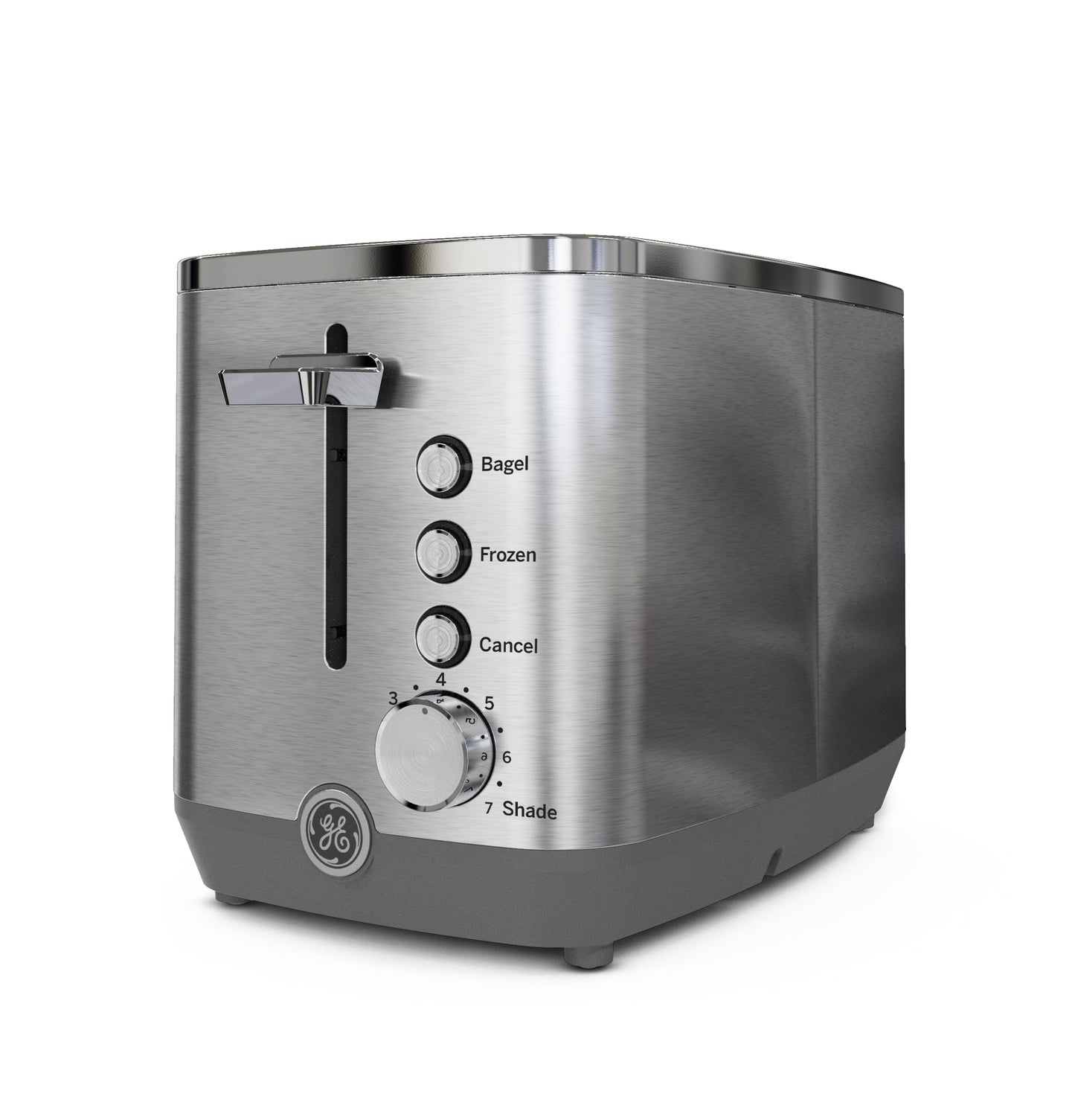 GE 2 Slice Stainless Steel Toaster, Extra Wide Slots for Toasting Bagels, Breads, Waffles & More, 7 Adjustable Shade Settings, Removable Crumb Tray, Countertop Kitchen Essentials, 850 Watts