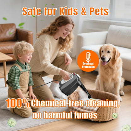 Pressurized Handheld Steam Cleaner for Home, Multi-Surface Steamer with 14 PCS Accessories for House Cleaning, 20S Fast Heat Up, 1350W Portable Steamer Cleaner with Safety Lock for Bathroom, Kitchen