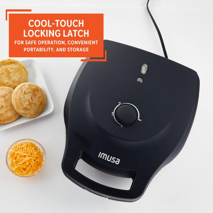 IMUSA 6 Slot Electric Arepa Maker with Temperature Control, Matte Black