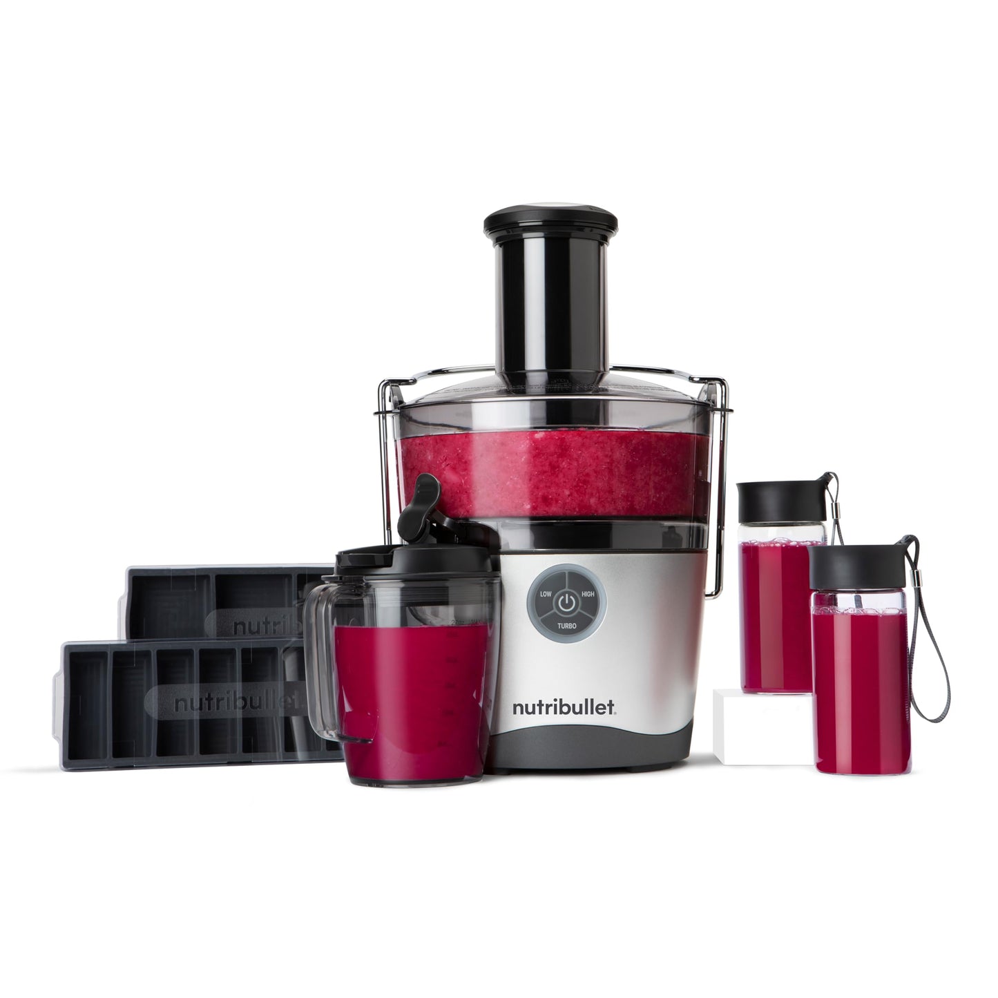 NutriBullet Juicer Pro Centrifugal Juicer Machine for Fruit, Vegetables, and Food Prep, 27 Ounces/1.5 Liters, 1000 Watts, Silver, NBJ50200