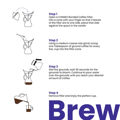 Chemex Pour-Over Glass Coffeemaker - Glass Handle Series - 8-Cup - Exclusive Packaging