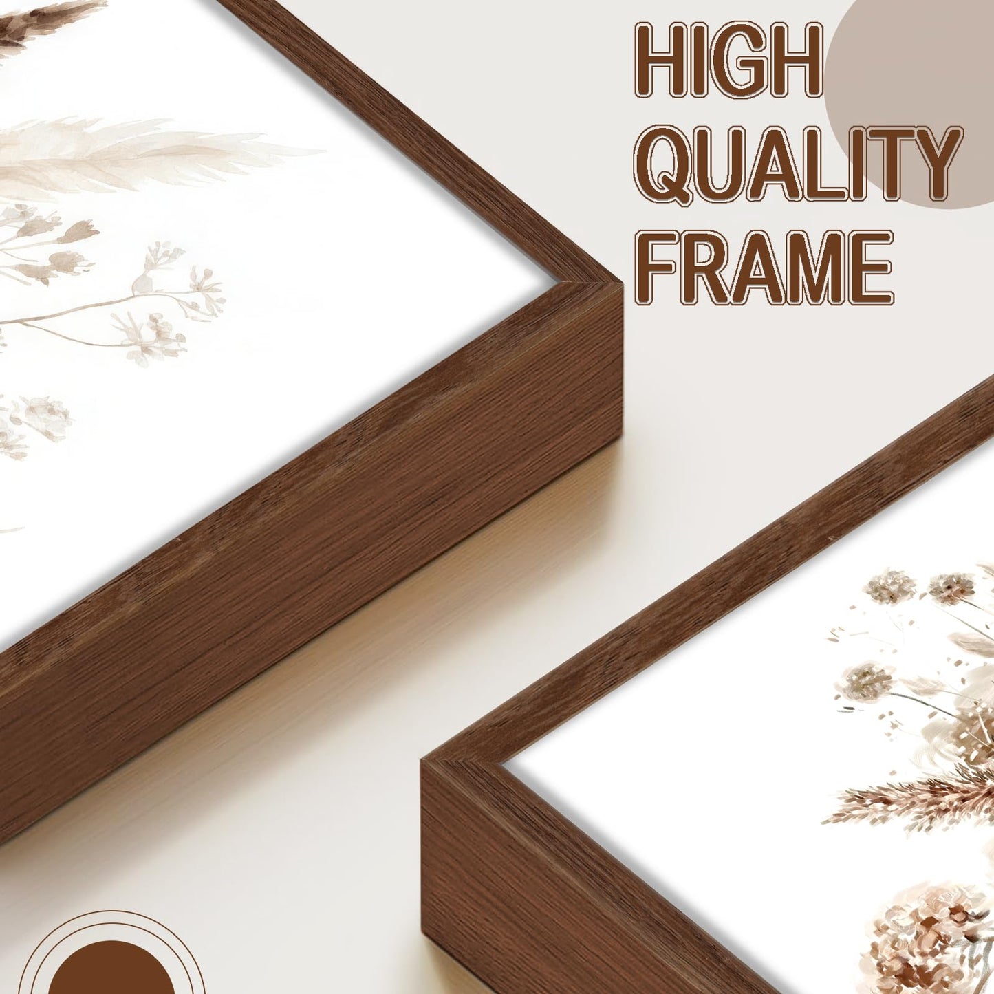 JJY Framed Fall Farmhouse Boho Decor for Wall Art Prints set of 3 -Autumn Pampas Grass Wall Decor Poster Aesthetics -Nature Fall Plant Painting Set for Home Living Room Kitchen Wall Decor 11"x14"