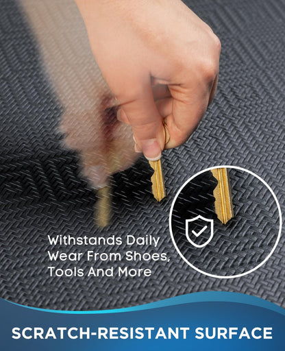 Ophanie Kitchen Mats for Floor, 3/4 inch Thick, 20x32 Anti Fatigue Cushioned Mat, Kitchen Rugs, Waterproof, Comfort Ergonomic Standing Mat for Office, Home, Sink, Black Non-Slip Ridged Bottom
