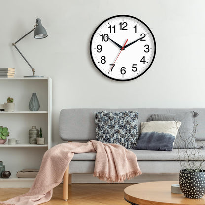 Rohioue 18 Inch Wall Clock, Modern Battery Operated Wall Clocks, Silent Non Ticking Large Analog Clock for Living Room, Office, Home, Bedroom, Kitchen, Bathroom(Black)
