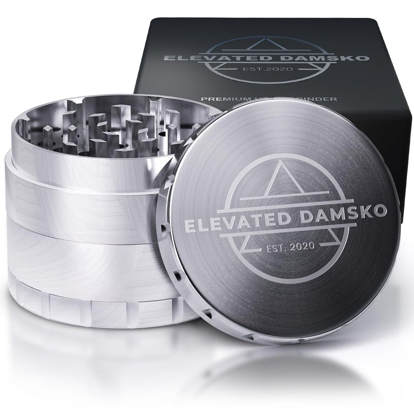 Elevated Damsko 2.5-inch Premium Stainless Steel Culinary Herb & Spice Grinder Mill for Kitchen Use