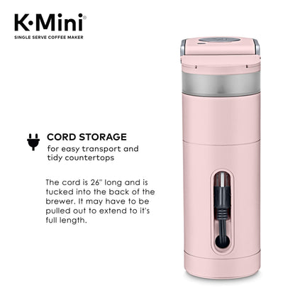 Keurig K-Mini Single Serve K-Cup Pod Coffee Maker, 6 to 12oz Brew size, with Cord Storage, Perfect for Small Spaces, Dusty Rose