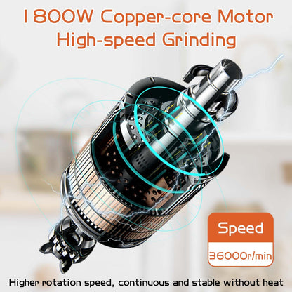 BI-DTOOL Electric Grain Mill Grinder 800g Stainless Steel Pulverizer 36000r/min High-speed Grain Mill 1800W Dry Material Grinding Machine 270° swingable Superfine powder for Home and Commercial