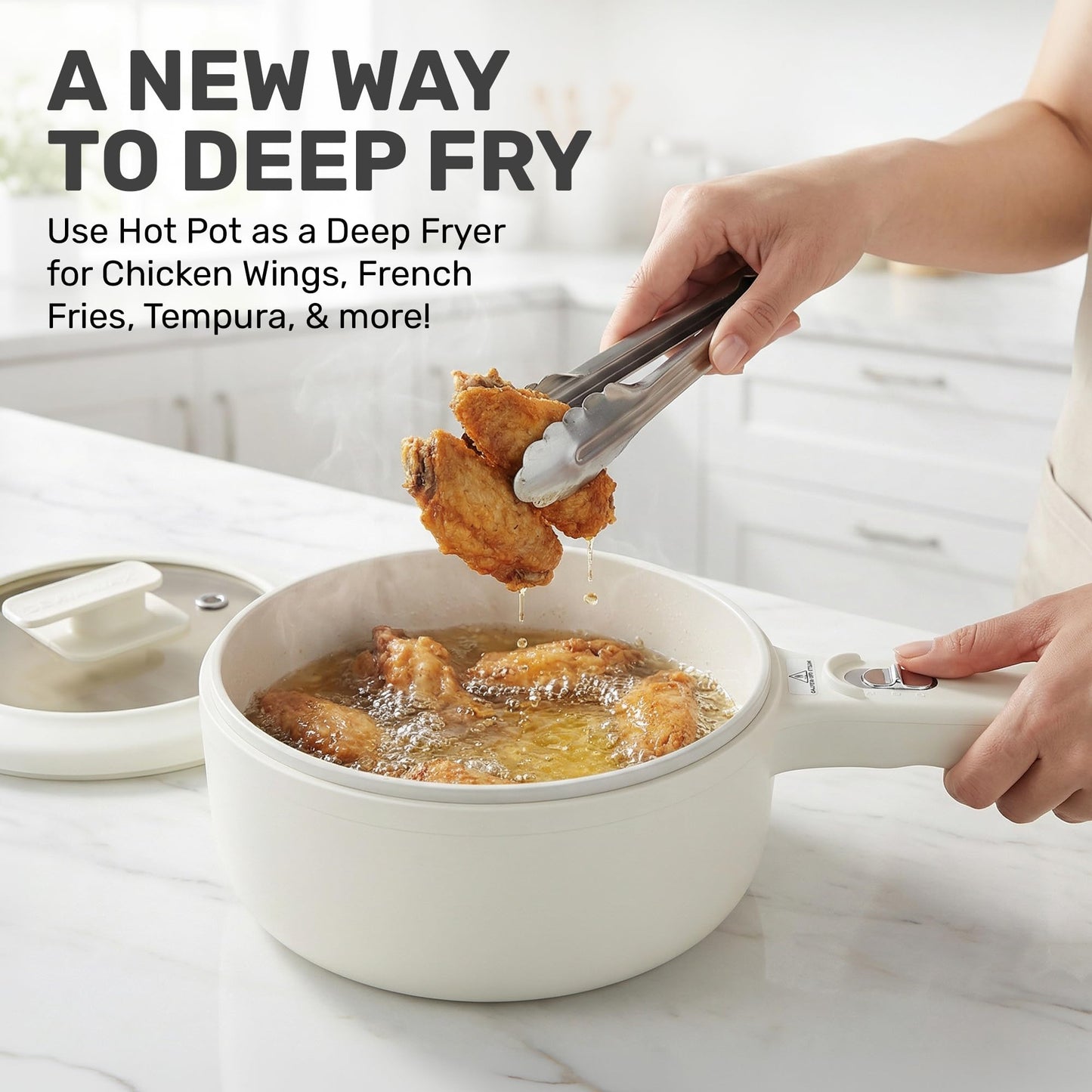 Ceramax PRO 2.5L Electric Hot Pot with Lid & Steamer, All in 1 Non Toxic Ceramic Cooker Skillet Hotpot and Deep Fryer Pot for Ramen, for Dorms, Camping, RVs, Adjustable Temp. - New Improved 2026 Model