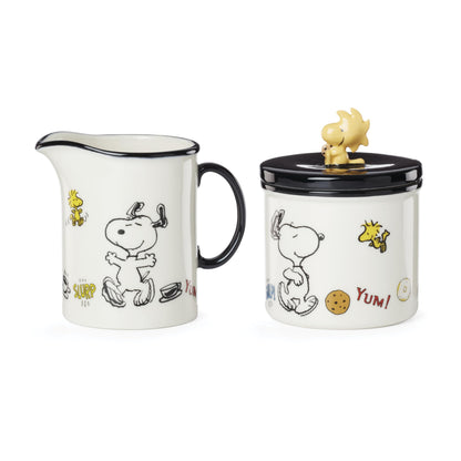 Lenox Home And Kitchen, Chef Snoopy Sugar & Creamer, 2-Piece Set, Porcelain Material, Sugar And Creamer Set, Dishwasher Safe, Chef Snoopy Design, Kitchen Tabletop Decor & Accessories (White, 2 Pieces)