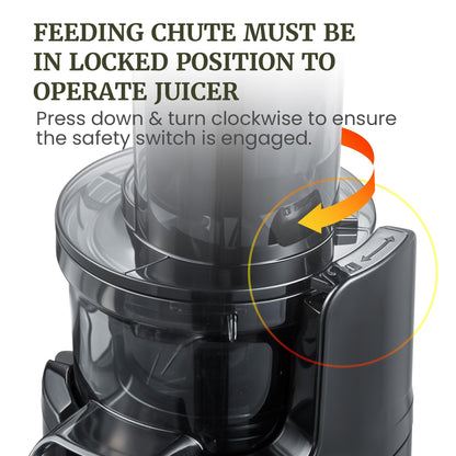 Elite Gourmet EJX600 Mini Compact Small Space-Saving Masticating Slow Juicer Cold Press Juice Extractor, Nutrient and Vitamin Dense, BPA-Free Tritan, Easy to Clean, 16 oz Juice Cup, Charcoal Grey
