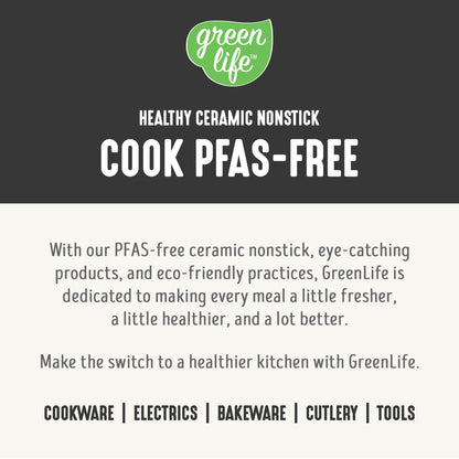 GreenLife 6QT Slow Cooker, Non-Toxic PFAS-Free Ceramic Nonstick Removable Interior Bowl, Programmable, Family Friendly, Keep Warm, Stovetop & Oven Safe, Dishwasher Safe Crock, Timer, Glass Lid, Black