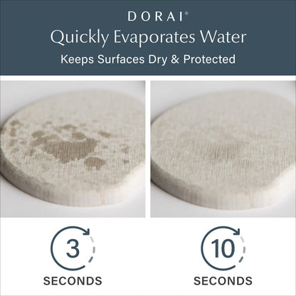 Dorai Home Stone Coasters Set - Diatomaceous Earth Water-Absorbing Drink Coaster for Coffee Table, Kitchen or Bar, Modern Stone Appearance | Sandstone - Set of 4