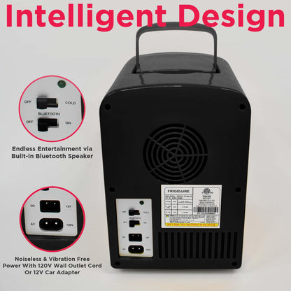 Frigidaire EFMIS151 Mini Portable Compact Personal Home Office Fridge Cooler BUILT IN SPEAKER, 4L Capacity, Chills Six 12 oz Cans, 100% Freon-Free & Eco Friendly