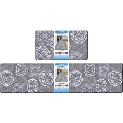 LuxStep Kitchen Mat Cushioned Rugs Anti-Fatigue Mats for Kitchen Floor,Waterproof Non-Slip Mats and Rugs Set for Office,Floor,Laundry 17.3"×30"+17.3"×70",Grey