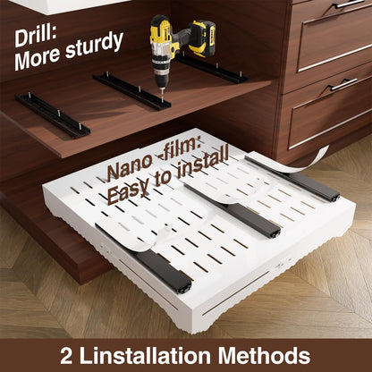 HarmonyHome Pull Out Cabinet Organizer, Expandable Width (12"-18") and Depth (13.7"-23.6"),Pull Out Drawers for Cabinets, Slide Out Drawers for Kitchen Cabinets with Sturdy Metal Pull Out Shelves