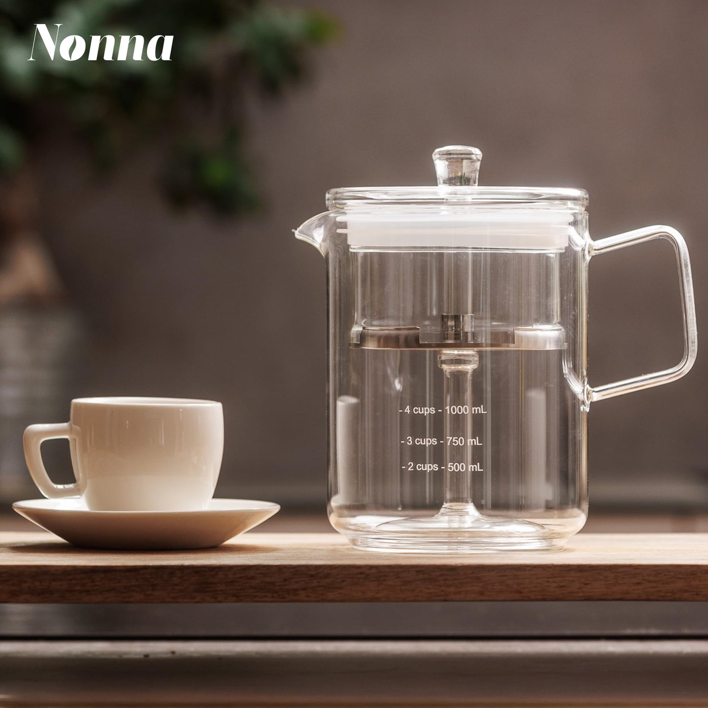 NONNA 2.0 Glass Coffee Percolator - Borosilicate Glass & Stainless Steel Retro Percolator | Eco Friendly Coffee Gift | BPA Free | Stovetop Glass Coffee Percolator (1 Unit)