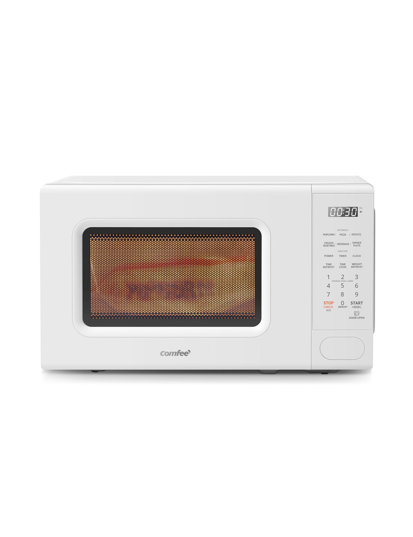 COMFEE CMO-C20M1WH Retro Microwave with 11 power levels, Fast Multi-stage Cooking, Turntable Reset Function Kitchen Timer, Speedy Cooking， Weight/Time Defrost, Memory function, Children Lock, 700W