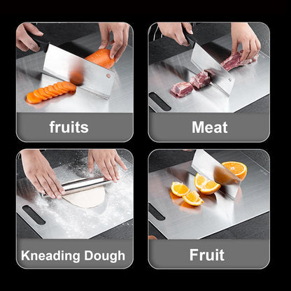 Stainless Steel Cutting Board for Kitchen, 316 Medical Grade Double Sided Non Toxic & Non Moldy, Dishwasher Safe Best Gift for Home Cooks/Outdoor Camping, Fit Meat/Vegetable/Fruit (3PC-S+L+XL)