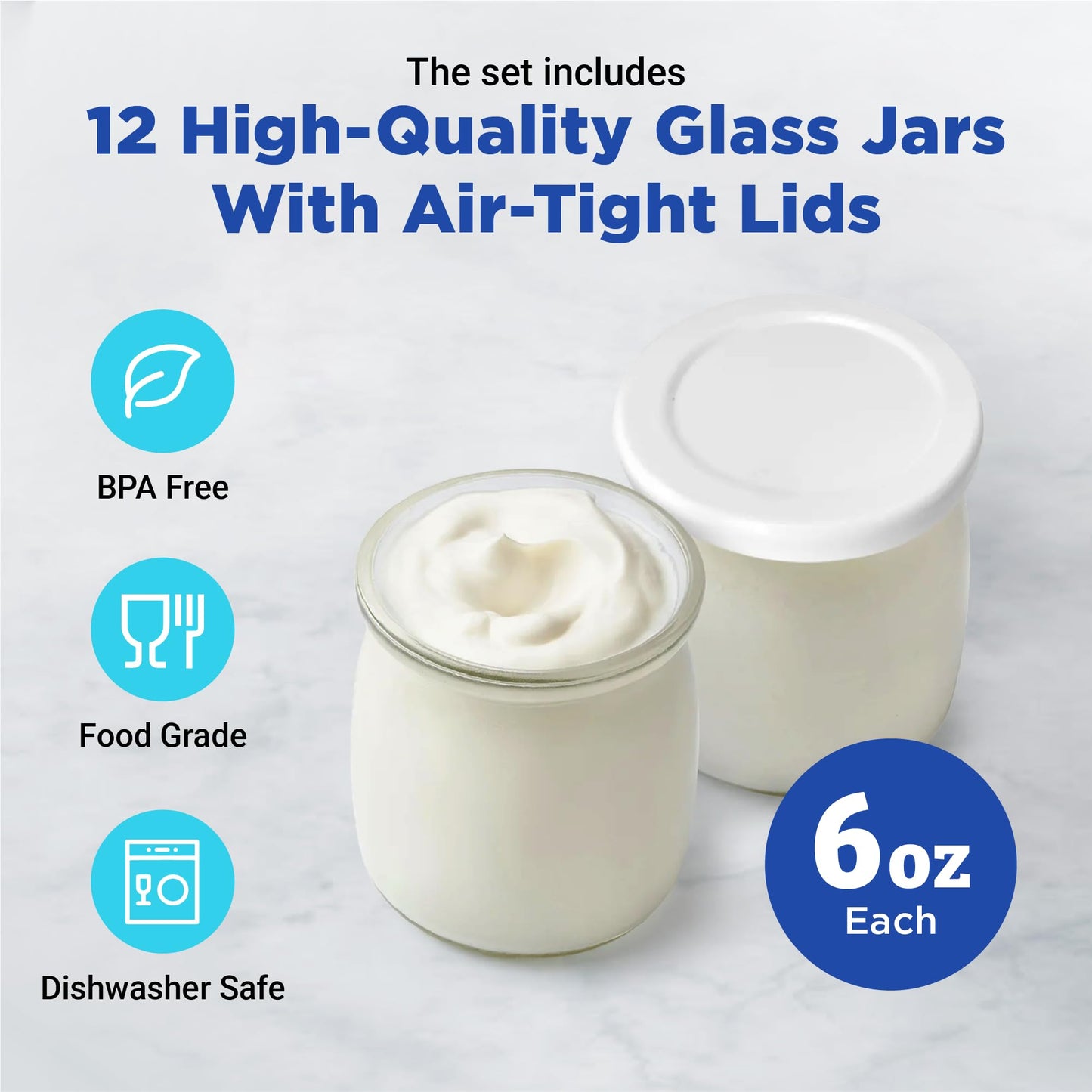 Ultimate Probiotic Yogurt Maker XL - Adjustable Time & Temperature Control - 50% More Capacity with 12 x 6oz Yogurt Jars - Make Trillions of Probiotics for Gut Health - ULTIMATE LIFETIME WARRANTY