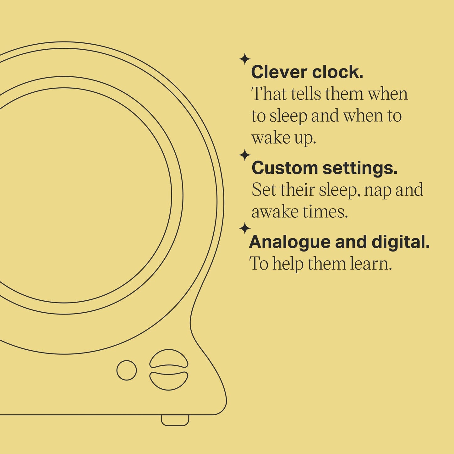 Tommee Tippee Groclock Sleep Trainer Clock |Alarm Clock and Nightlight for Young Children, USB-Powered