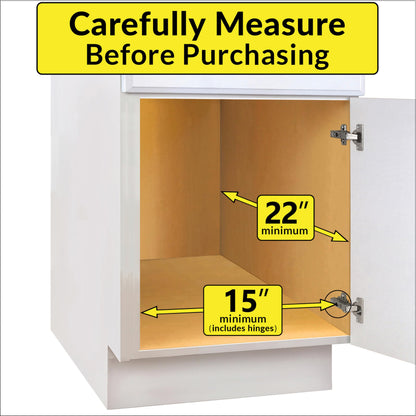 LYNK PROFESSIONAL® Pull Out Cabinet Organizer, 14" x 21" Slide Out Cabinet Organizer Pull Out Drawer – Pull Out Shelves for Kitchen Cabinets – Under Sink Organizers - Lifetime Ltd. Warranty, Chrome