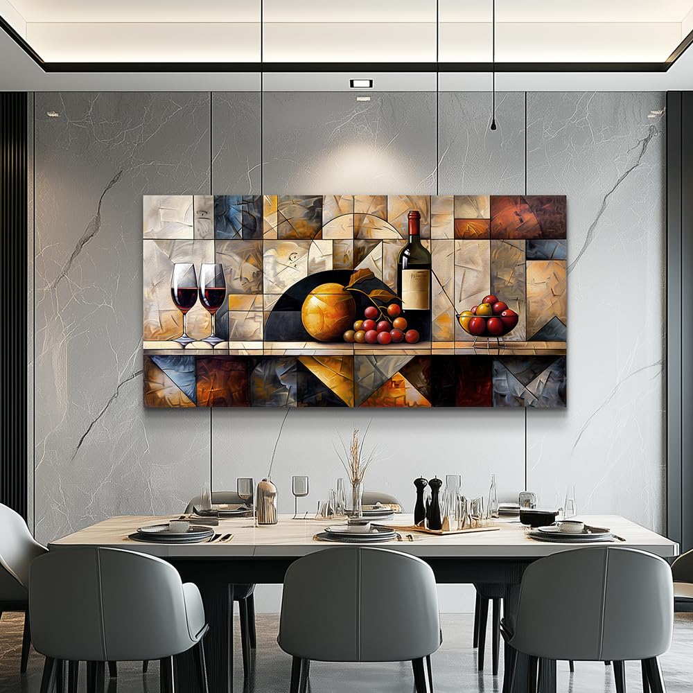 QIYILEXWART Canvas Wall Art For Living Room Wall Decor For Bedroom Kitchen Wall Decoration Wine Glass Landscape Painting Farmhouse Pictures Artwork Room Aesthetic Home Decor 20x40 In