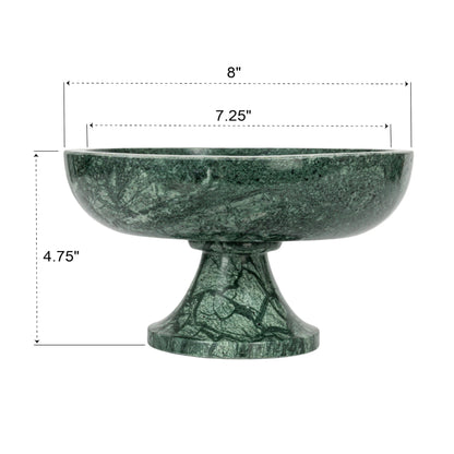 Bloomingville Marble Footed Pedestal Bowl, Green