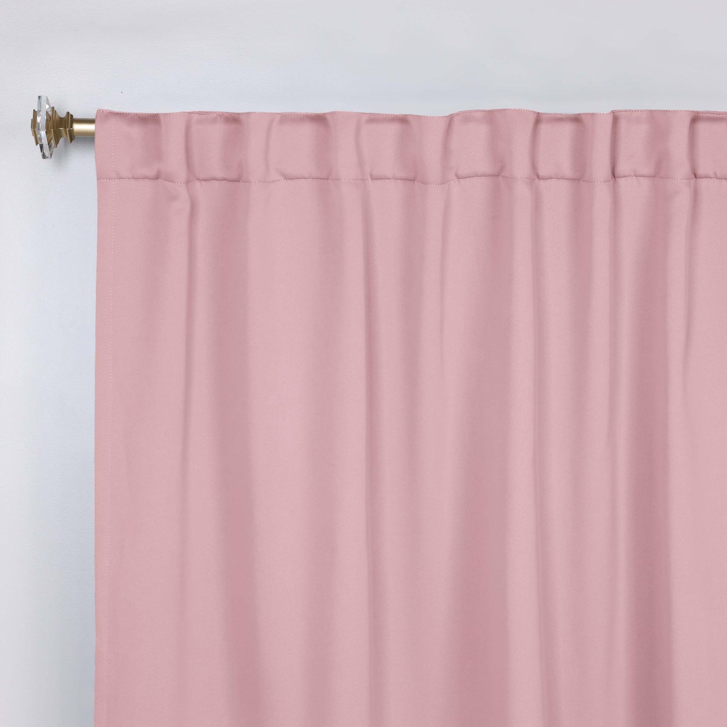 Superior Blackout Curtains, Room Darkening, Bedroom, Drapes, Kitchen, Living Room Window Accents, Sun Blocking, Thermal, 2 Pack, Solid Blackout Back Tab Curtains, Set of 2, 52" x 72", Mauve Chalk