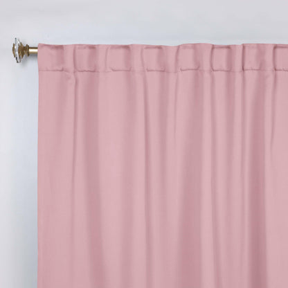 Superior Blackout Curtains, Room Darkening, Bedroom, Drapes, Kitchen, Living Room Window Accents, Sun Blocking, Thermal, 2 Pack, Solid Blackout Back Tab Curtains, Set of 2, 52" x 72", Mauve Chalk