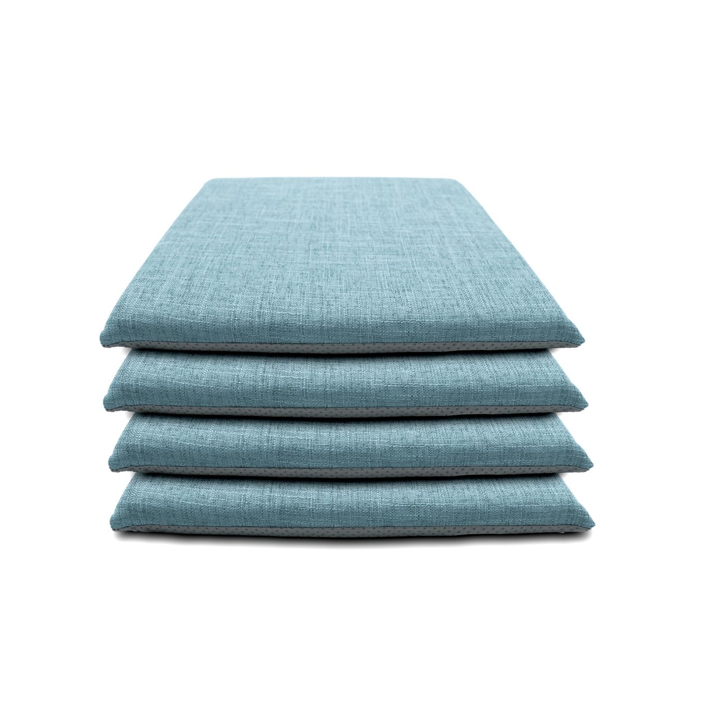Lifup 4 Pack Chair Cushion Memory Foam Pads, Square Non-Slip Thick Dining Chair Cushions with Ties and Removable Cover for Home Office Restaurant Chair Pads Blue 18 x 18 Inch