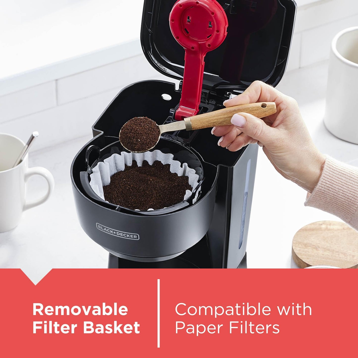 BLACK+DECKER 12-Cup Coffee Maker with Easy On/Off Switch, Easy Pour, Non-Drip Carafe with Removable Filter Basket, Black