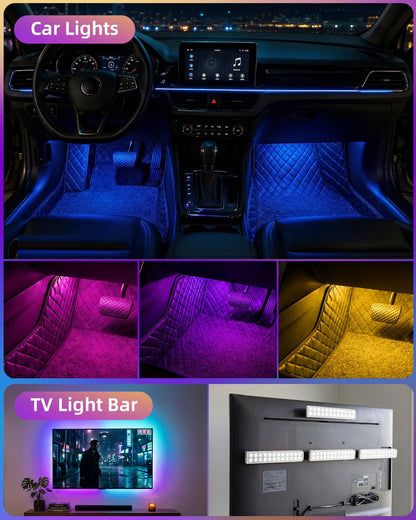 EZVALO 80 RGB Color Changing Under Cabinet Lighting Wireless, 1800mAh Rechargeable Shelf Lights, Magnetic, Timer & Dimmable Bar Light with Remote for Kitchen, Display Case, Cabinet, 6Pack