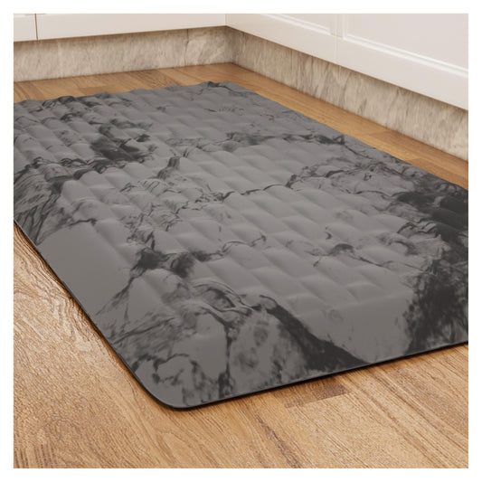 COMFYPAD 5/6 Inch Thick Water Absorbing Comfort Mat, Anti-Fatigue Floor Mat, Standing Desk Mat, for Kitchen Home Ofiice & Bathroom - Durable Foam, Cushioned Non-Slip (19" x 32", Black Marble Pattern)