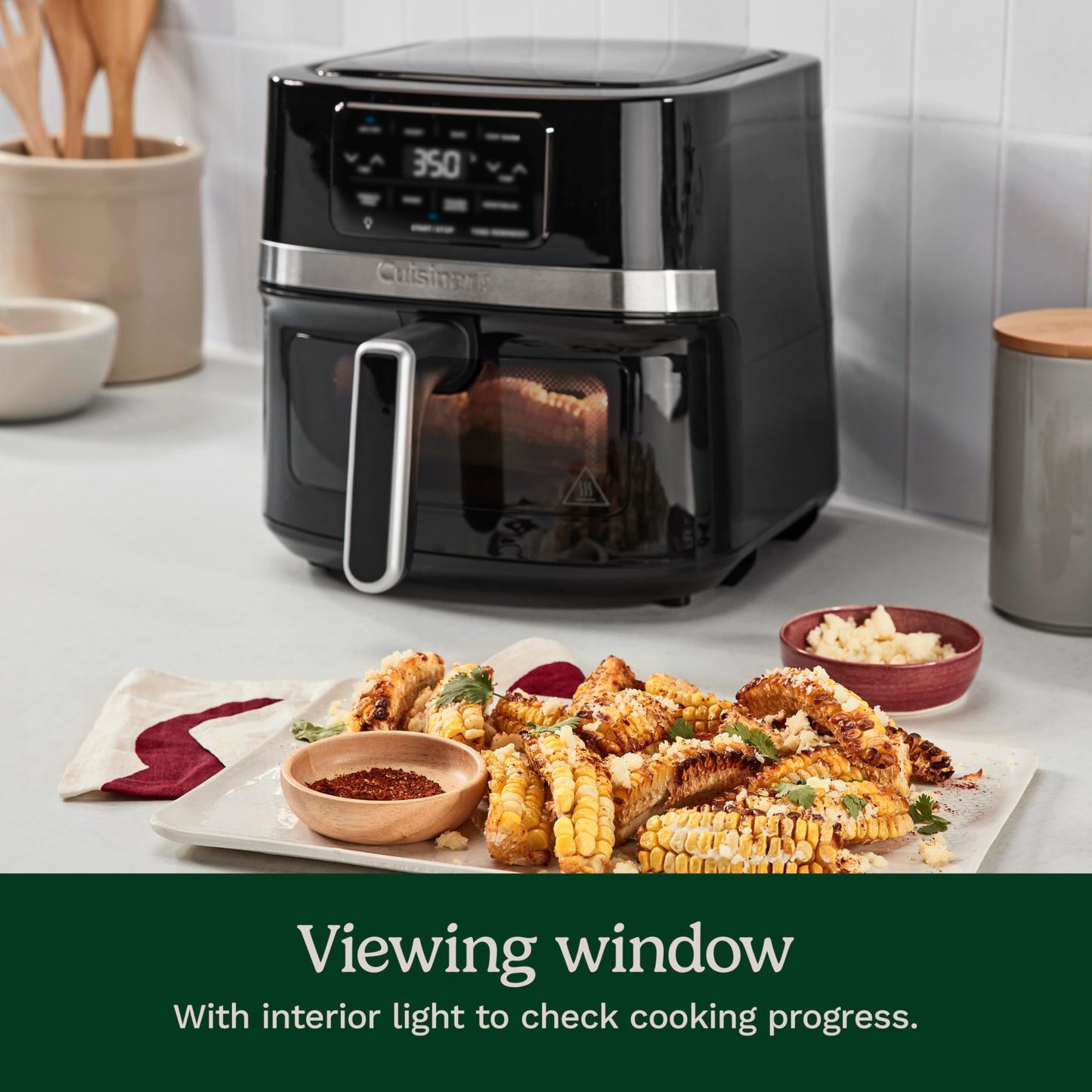 Cuisinart Air Fryer, 4.5-Quart Basket Fryer with 4 Cooking Functions to Air Fry, Roast, Bake, and Keep Warm, 4 Airfryer Presets, Dishwasher-Safe Parts, AIR-160NAS, Stainless Steel & Black