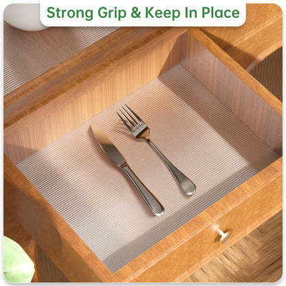 Shelf and Drawer Liner for Kitchen Cabinet, Non-Adhesive 18in x 360in Waterproof Durable Thickened EVA Material Easy-to-Cut Contact Paper Non Slip Mat for Refrigerator, Cupboard, Dresser