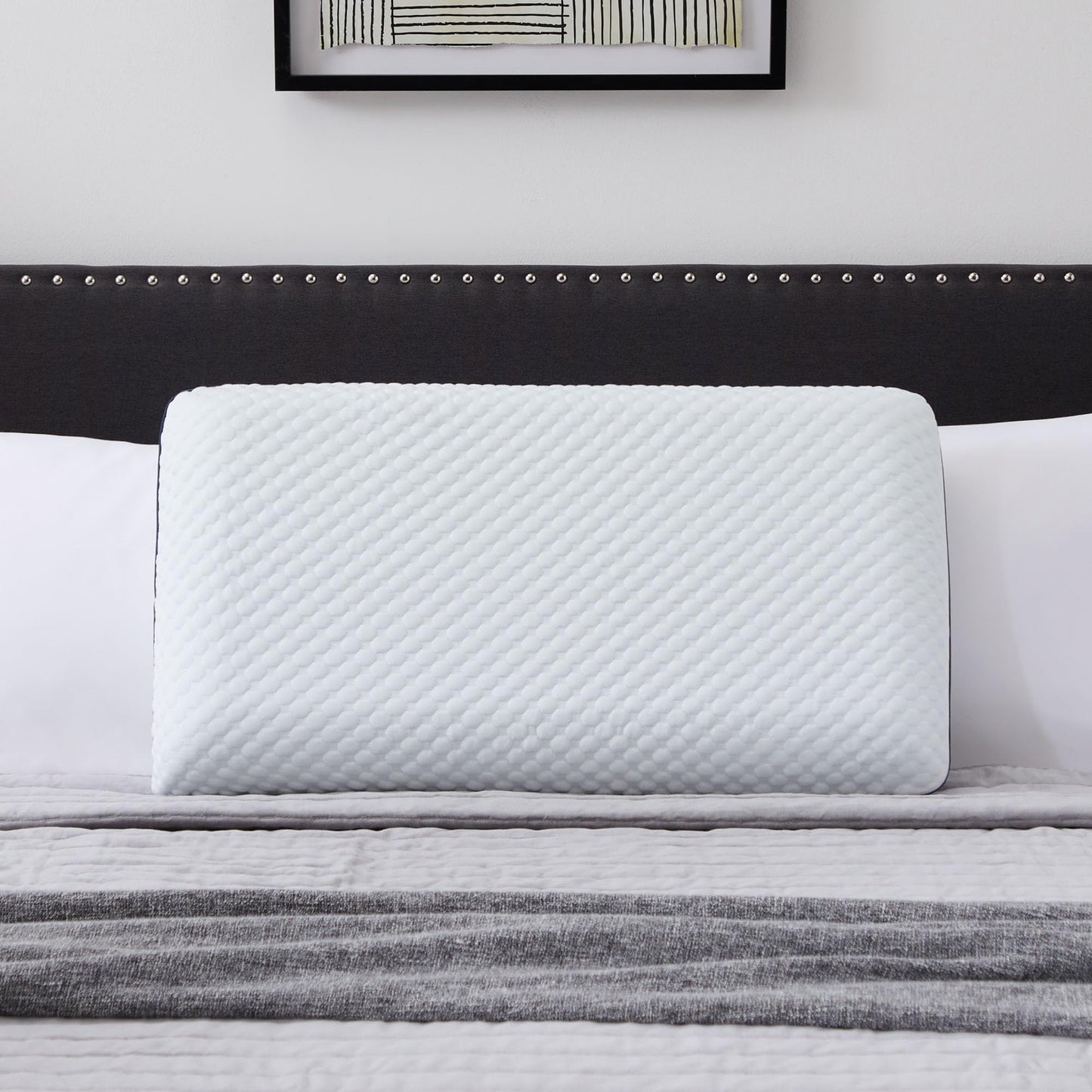 WEEKENDER Ventilated Gel Memory Foam Pillow - Washable Cover - King Size-White