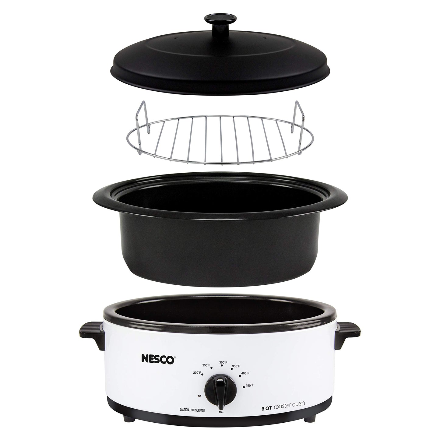 Nesco 6 Qt. Porcelain Roaster Oven, White, 4816-14
