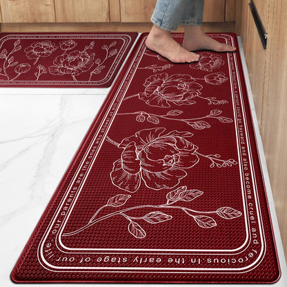 ROTTOGOON Kitchen Floor Mat Set of 2, Cushioned Anti Fatigue Kitchen Mat 20"x32"+20"x59", Non-Slip Waterproof Kitchen Rug, Premium PVC Comfort Kitchen Mats and Rugs for Kitchen, Office, Home, Laundry