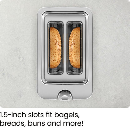 Chefman 2-Slice Digital Toaster, Extra-Wide Slots, Bagel, Defrost & Reheat Functions, Stainless Steel