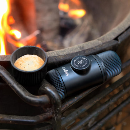 WACACO Nanopresso Portable Espresso Machine, Evolution of the Minipresso, Maximum Pressure 18 Bar, Travel Coffee Maker, No Need for Battery, Manual Operated, Grey