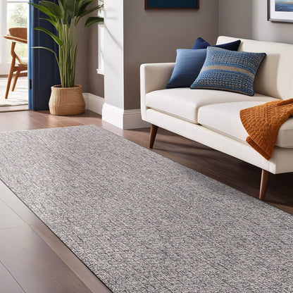 Luul Home Easy Jute Rugs 2x7 Gray Color Living Room Indoor Outdoor Runner Rug for Farmhouse Patio and Kitchen Rug High Traffic Washable Easy to Clean Solid Boho Woven Design Outside Carpet (2 x 7)