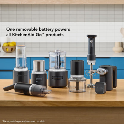 KitchenAid Go Cordless Top Down Chopper - battery included, KTCR351, Black Matte