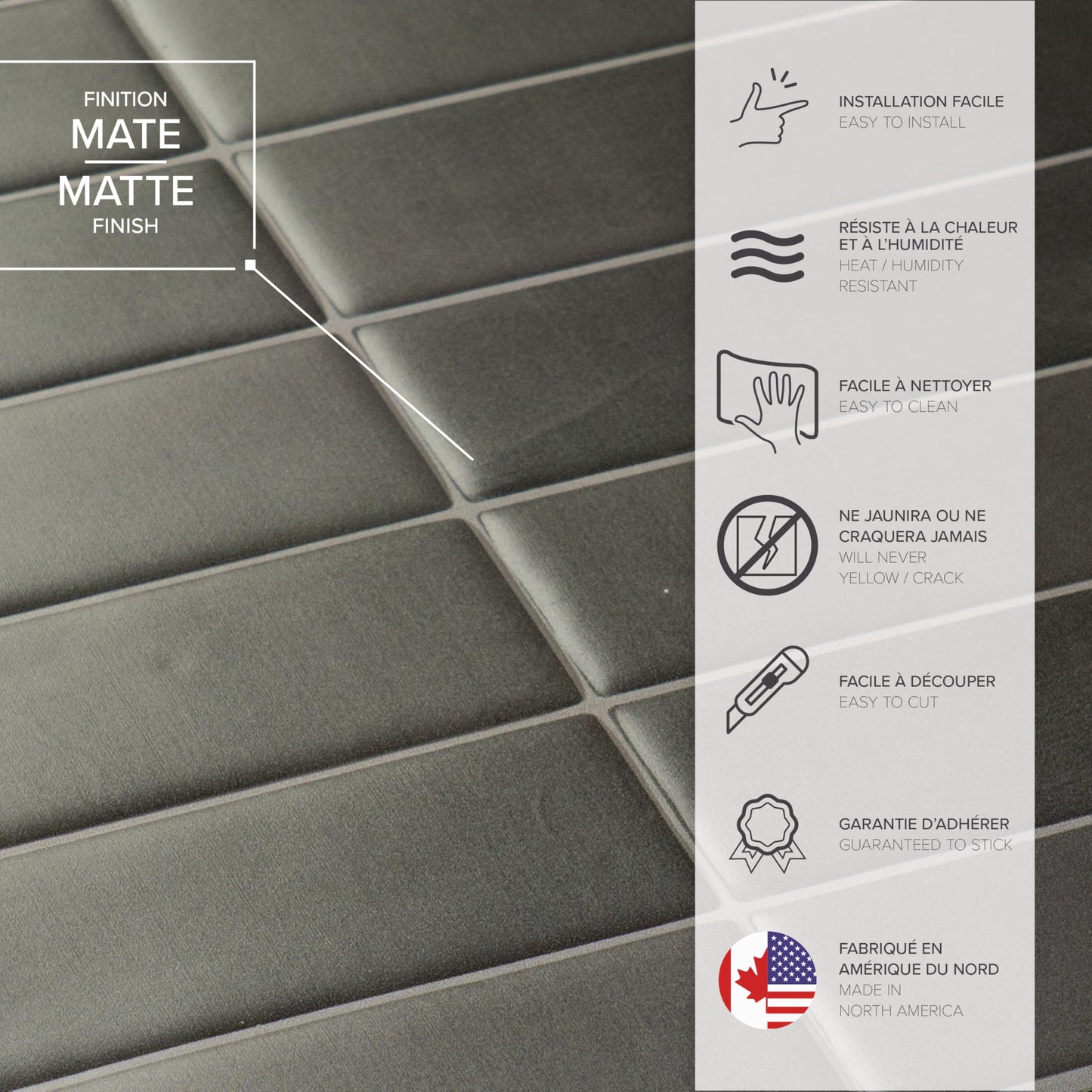 SMART TILES Peel and Stick Backsplash - 5 Sheets of 11.43" x 9" - 3D Adhesive Peel and Stick Tile Backsplash for Kitchen, Bathroom, Wall Tile