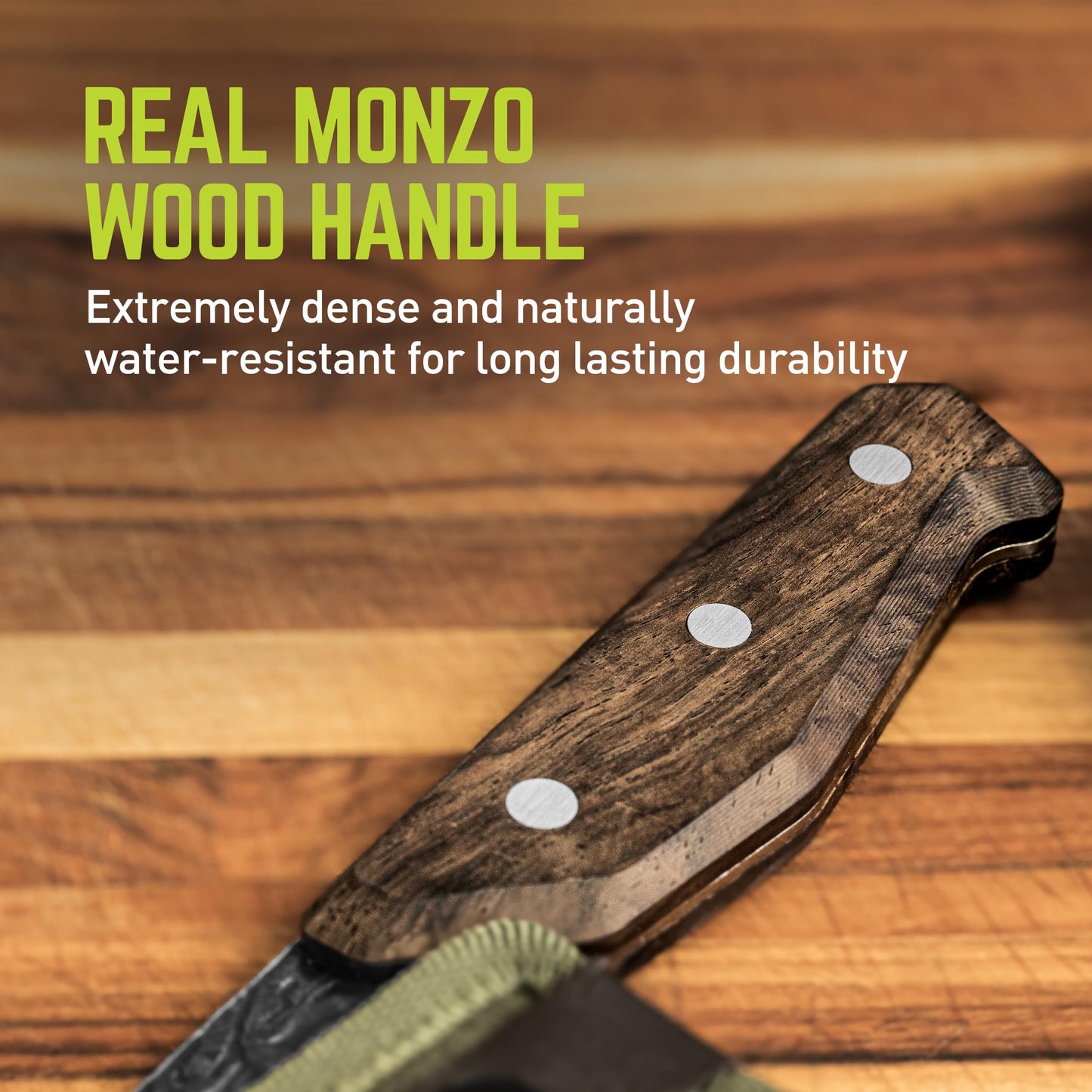 TRUE PrimalForge Nakiri Knife | Precision Cutting, Vegetable Cutlery, Home & Professional Knife, Rugged Stonewash Finish, Sharp 5Cr15MoV Stainless-Steel, Wood Handle, Hand Forged Appearance