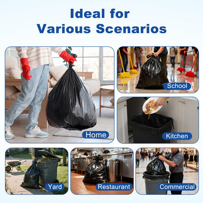 Minimal Store 30-33 Gallon Heavy Duty Trash Bags, 0.9MIL,250 Count, 32"x38" Black Garbage Bags, Bolsas de Basura, Durable & Puncture-Resistant, Made in USA for Home Kitchen Commercial Lawn and Leaf