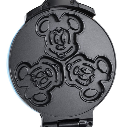 Disney Mickey & Minnie Double Flip Waffle Maker by Select Brands - Rotating Nonstick Waffle Iron - Adjustable Browning Control - Makes 6 Mickey & Minnie-Shaped Waffles