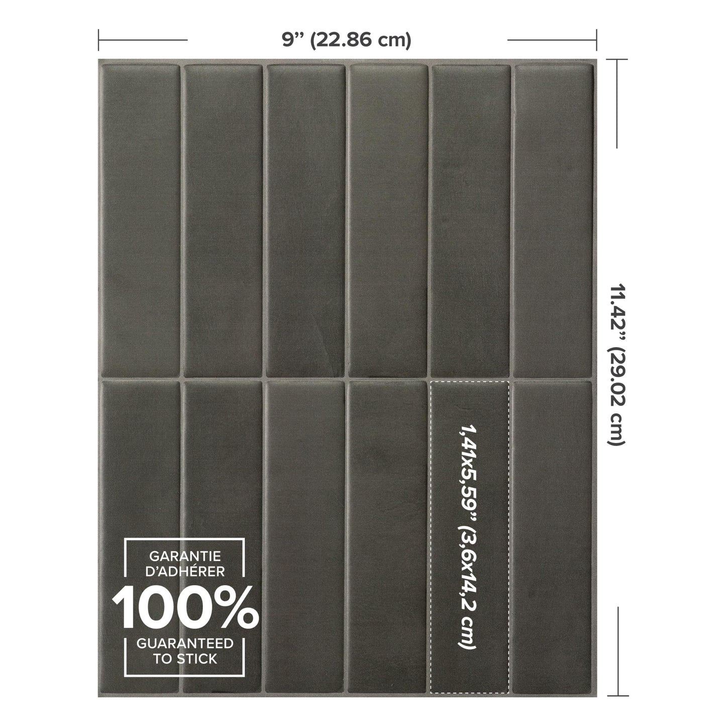 SMART TILES Peel and Stick Backsplash - 5 Sheets of 11.43" x 9" - 3D Adhesive Peel and Stick Tile Backsplash for Kitchen, Bathroom, Wall Tile