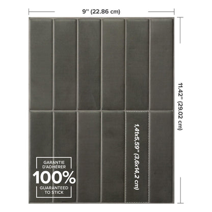 SMART TILES Peel and Stick Backsplash - 5 Sheets of 11.43" x 9" - 3D Adhesive Peel and Stick Tile Backsplash for Kitchen, Bathroom, Wall Tile