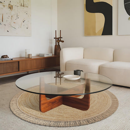 KIBAGA Beautiful 5x5 ft Round Jute Area Rug for Your Home - This Natural Hand Woven Rug Fits Perfectly Into Your Entry Area, Kitchen Or Living Room - Modern Braided Circle Mat Enhances Any Boho Decor